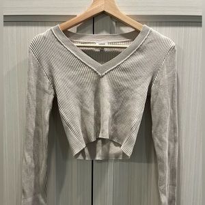Garage Ribbed Crop V-Neck
